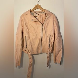 BCBGeneration Large Pink Leather Jacket